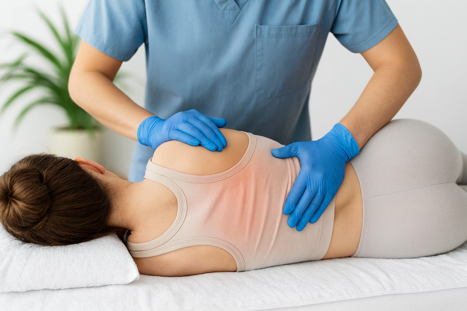 Aplicación del masaje TNDR en dorsalgia
